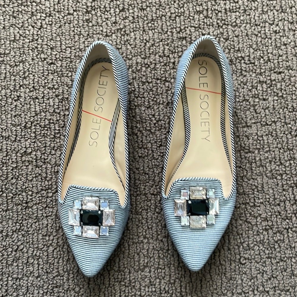 Sole Society Jeweled Pointed Toe Flat